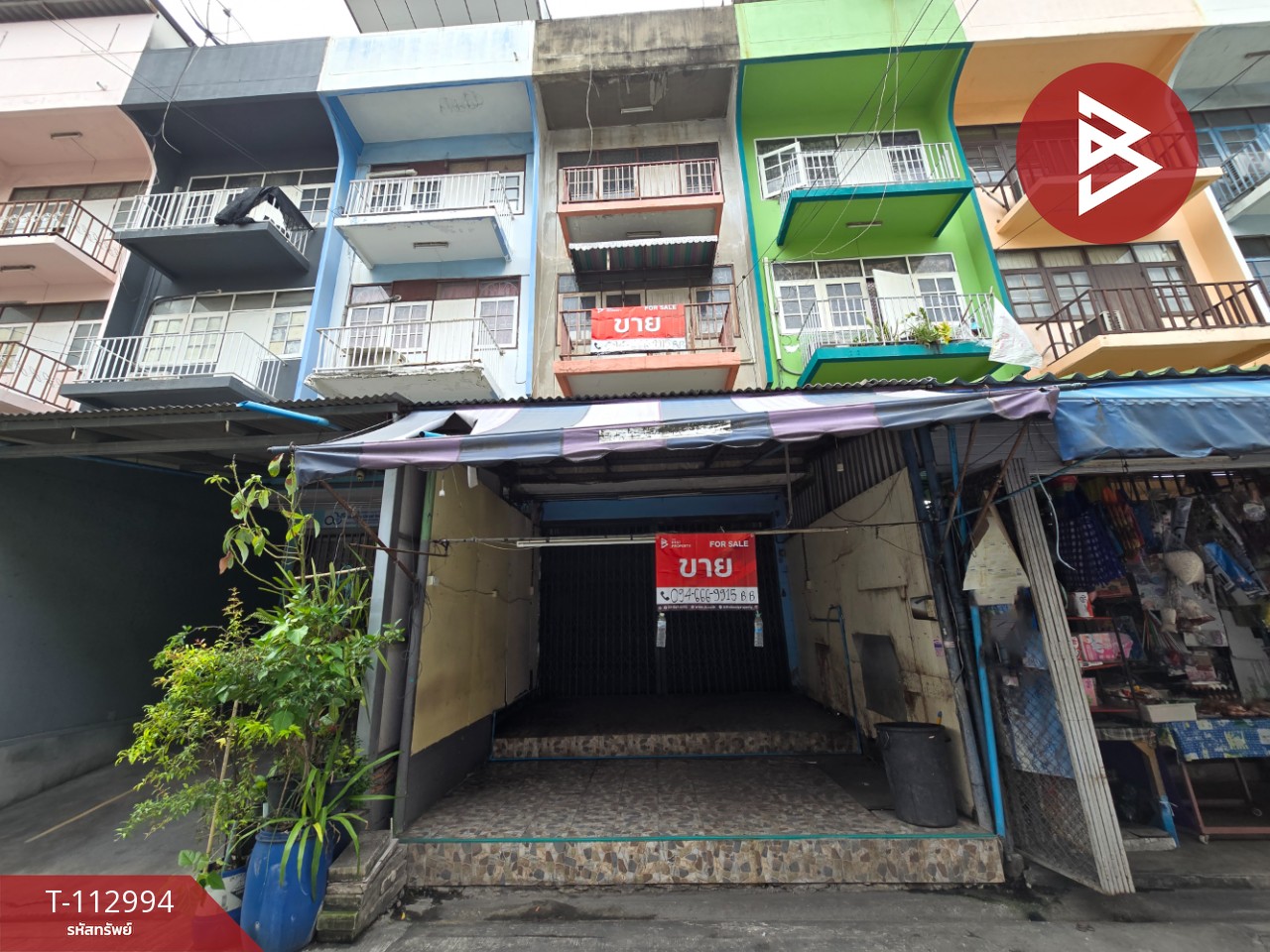 ขายอาคารพาณิชย์ 4.5 ชั้น เนื้อที่ 18 ตร.วา ท้ายบ้านใหม่ สมุทรปราการ
