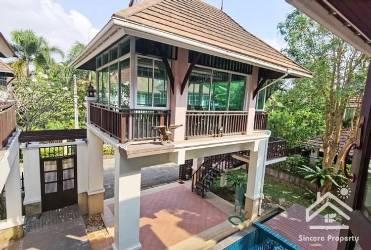 ขายบ้านพูลวิลล่า สไตล์ล้านนา ธาราปุระ ริมขอบอ่างเก็บน้ำหนองค้อ บ้านหรู, ภาพที่ 4