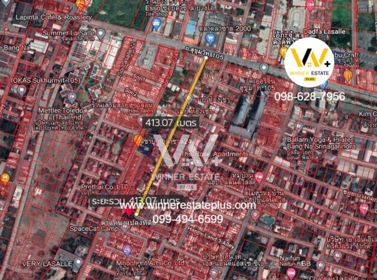 ขายที่ดินสุขุมวิท 105 ลาซาล 26 กว้าง 30 M รูปสี่เหลี่ยมผืนผ้า ใกล้ BTS , ภาพที่ 4