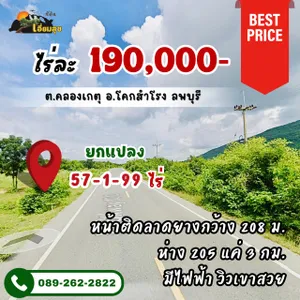 ❌ห้ามพลาด❌ที่ติดลาดยางวิวเขาลูกใหญ่ ไร่ละแสนกว่า มีจริง‼️มีไฟ ฟรีโอน ต้องแปลงนี้เท่านั้น‼️รีบเลย ต.คลองเกตุ อ.โคกสำโรง จ.ลพบุรี