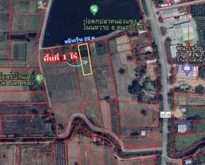 ขาย ที่ดิน ติดบ่อตกปลาหนองแซง 1 ไร่ หน้ากว้างประมาณ 22 ม.