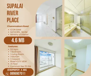 Condo Supalai River Place with Big room