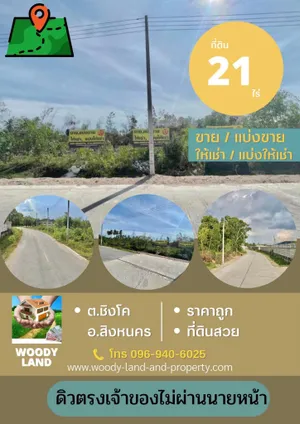 ที่ดิน 21 ไร่ หลังโรงเรียนสงขลาวิทยาคม  ให้เช่า -vาย ถูกมาก
