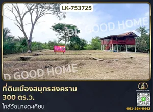 ที่ดินเมืองสมุทรสงคราม 300 ตร.ว. ใกล้วัดนางตะเคียน