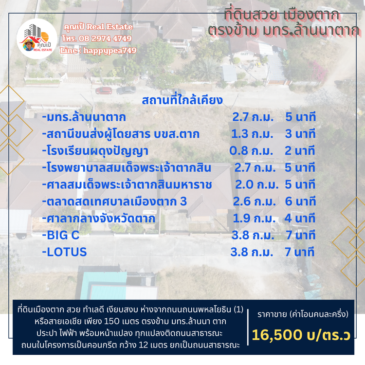 ที่ดินเปล่า จ.ตาก 60 ตร.วา ตรงข้าม มทร.ล้านนาตาก ทำเลดี เงียบสงบ , ภาพที่ 4