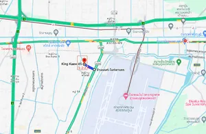 ใกล้ สนามบินสุวรรณภูมิ  กิ่งแก้ว 45  ที่ดิน 1-2-2 ไร่ ถมแล้ว พร้อมใช้