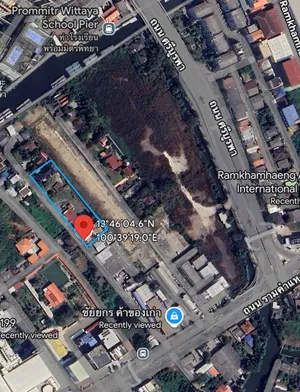 ขายที่ดิน ใกล้ทางขึ้นลงสถานีรถไฟฟ้าสายสีส้ม แบ่งขาย 1 ไร่/ 3 ไร่ แยกบ้านม้า ถนนรามคำแหง 土地出售 Ramkhamhaeng 路，靠近 MRT Klong Baan Mar (yek baan mar) 和 Mandarin 國際學校