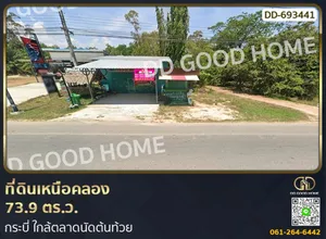 ที่ดินเหนือคลอง 73.9 ตร.ว. กระบี่ ใกล้ตลาดนัดต้นท้วย