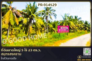 PR-914529 ที่ดินลาดใหญ่ 5 ไร่ 23 ตร.ว. สมุทรสงคราม ใกล้วัดลาดเป้ง