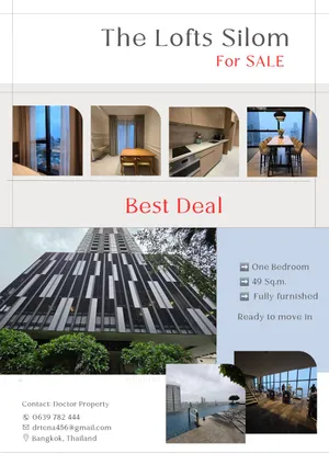 🔥ถูกสุดในโครงการ 🔥 ขายเดอะลอฟท์ สีลม 1 ห้องนอน 49 ตรม.  ตกแต่ง พร้อมเข้าอยู่ 🔥Best Deal🔥The Lofts Silom for Sale  One Bedroom, 49 Sq.m., Fully Furnished  