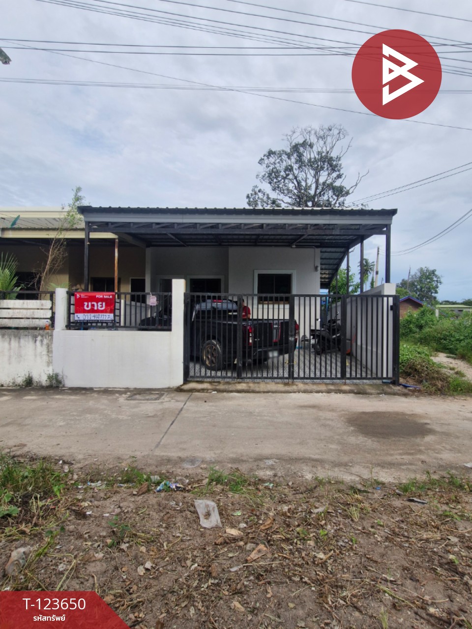 ขายทาวน์เฮ้าส์ชั้นเดียวหัวมุม เนื้อที่ 25.9 ตร.วา บ้านฉาง ระยอง