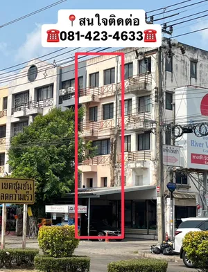 ขายตึกแถว 5 ชั้น บางกระสอ นนทบุรี ทำเลค้าขาย ติดถนนหลัก ใกล้ MRT สะพานพระนั่งเกล้า 