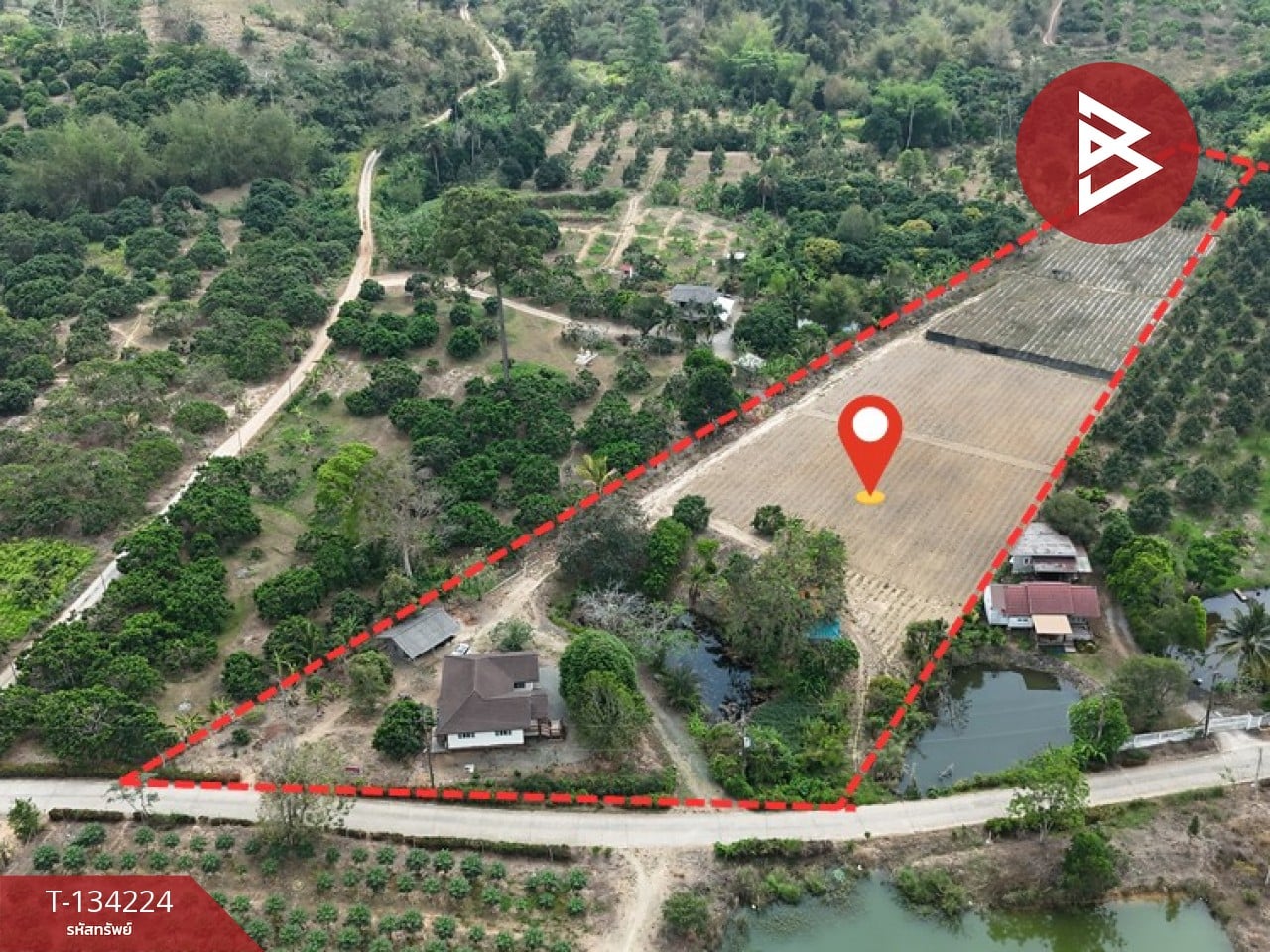 ขายบ้านเดี่ยวพร้อมที่ดิน เนื้อที่ 6 ไร่ 3 งาน 75 ตร.วา โป่งน้ำร้อน จันทบุรี