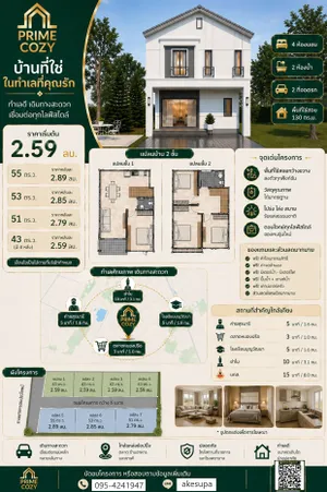 ขาย บ้าน ในโครงการ Prime Cozy หนองปรือ โคราช 7 หลังเท่านั้น