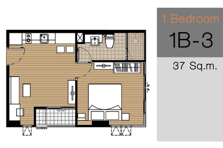1 Bedroom ในโครงการ เดอะ วีว่า คอนโด สาทร-ตากสิน, ภาพที่ 4