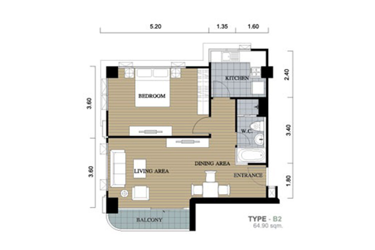 1 Bedroom ในโครงการ เอ็มบี แกรนด์ พหลโยธิน, ภาพที่ 4