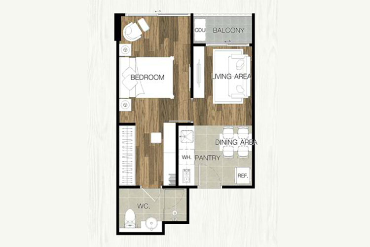 1 Bedroom ในโครงการ ชาโตว์ อินทาวน์ รัชดา 10, ภาพที่ 4