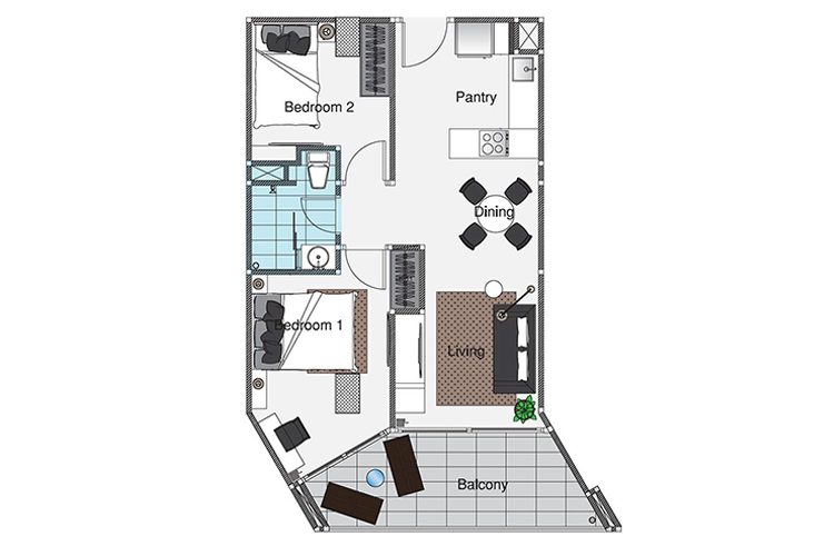 2 Bedroom ในโครงการ ดิ เอสเคป คอนโดมิเนียม, ภาพที่ 4