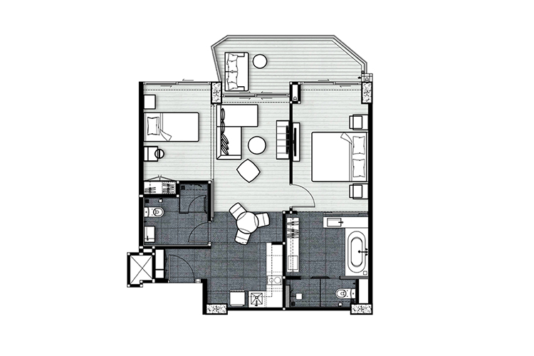 2 Bedroom ในโครงการ วีรันดา เรสซิเดนซ์ หัวหิน, ภาพที่ 4