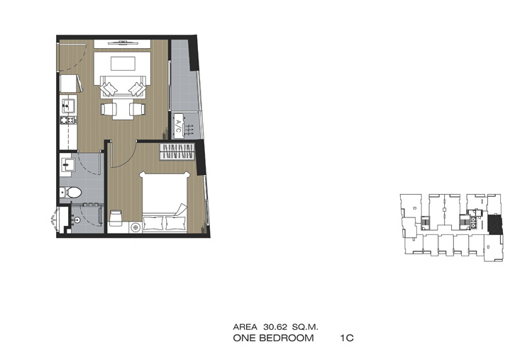 1 Bedroom ในโครงการ เดอะ รีมาร์คเอเบิ้ล ศูนย์วิจัย 2, ภาพที่ 4