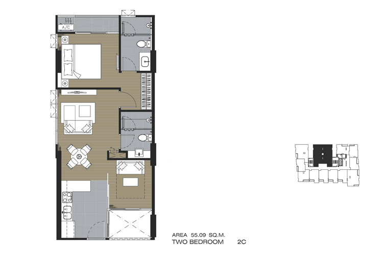 2 Bedroom ในโครงการ เดอะ รีมาร์คเอเบิ้ล ศูนย์วิจัย 2, ภาพที่ 4
