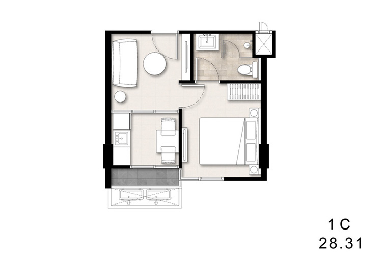 1 Bedroom ในโครงการ ที-วัน พหลโยธิน 32, ภาพที่ 4