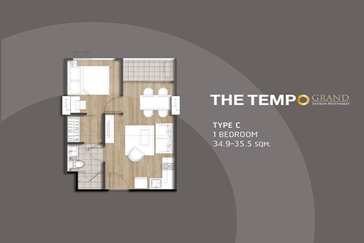 1 Bedroom ในโครงการ เดอะ เทมโป แกรนด์ สาทร-วุฒากาศ, ภาพที่ 4