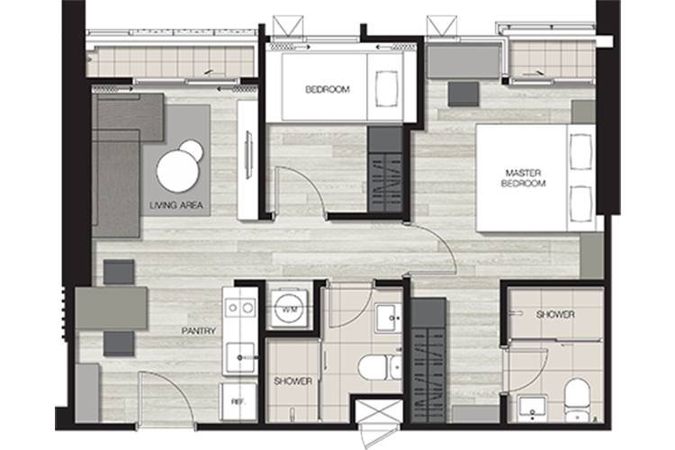 2 Bedroom ในโครงการ เดอะ คีย์ สาทร-ราชพฤกษ์, ภาพที่ 4