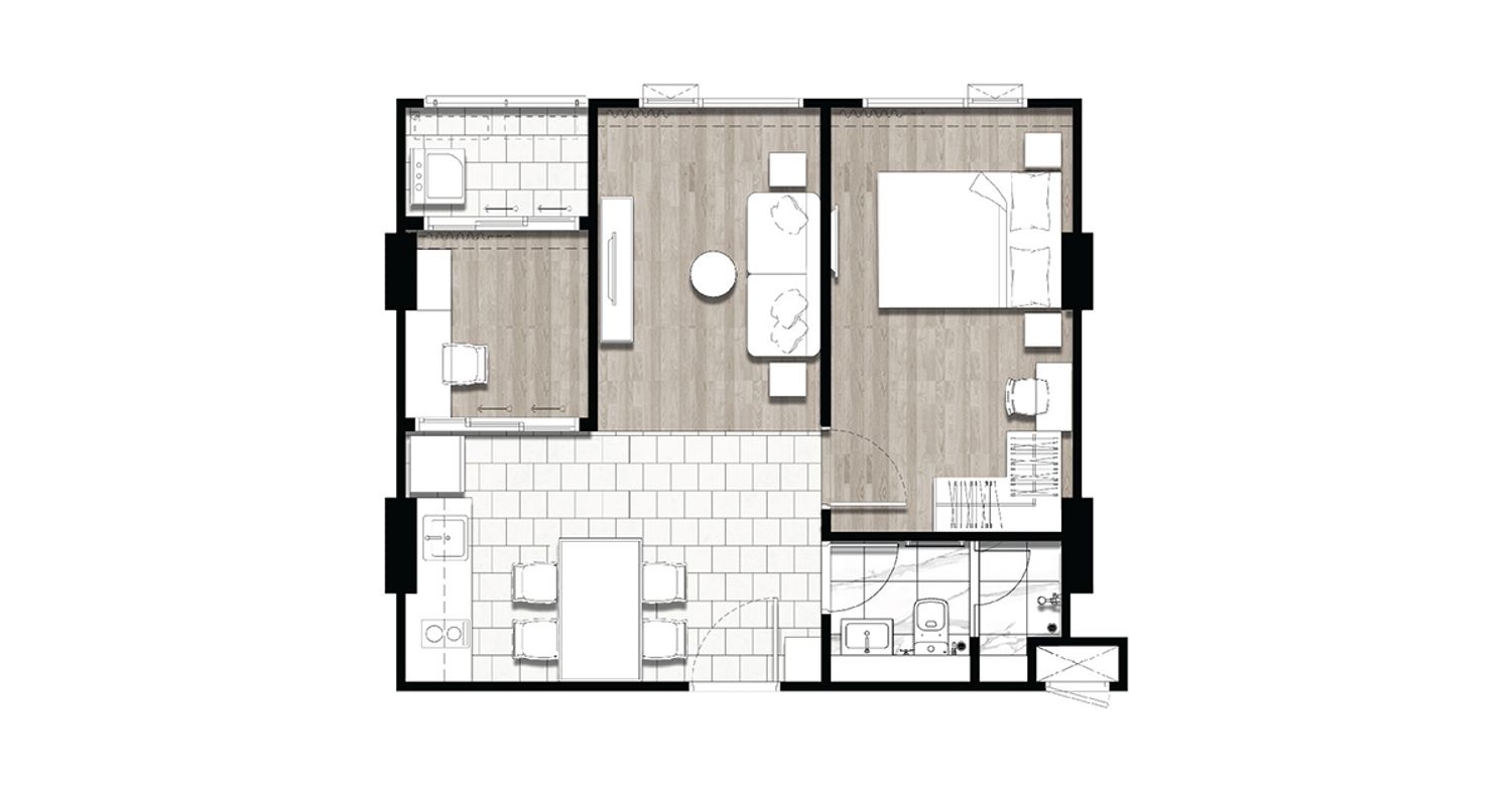 1 Bedroom Plus ในโครงการ เซียล่า เจริญนคร, ภาพที่ 4