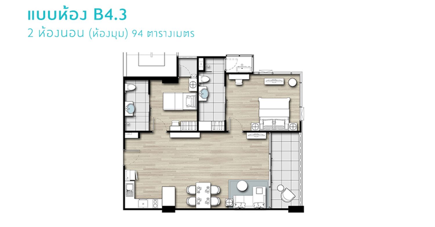 2 Bedroom ในโครงการ มายรีสอร์ท หัวหิน เฟส 2, ภาพที่ 4